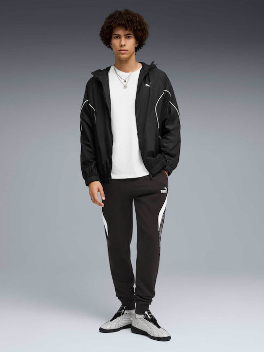 Herren-Sweatpants mit Elastik Schwarz