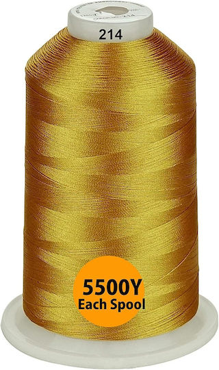 Embroidery Thread Set 3 Spools 5000 M Shades Yellow