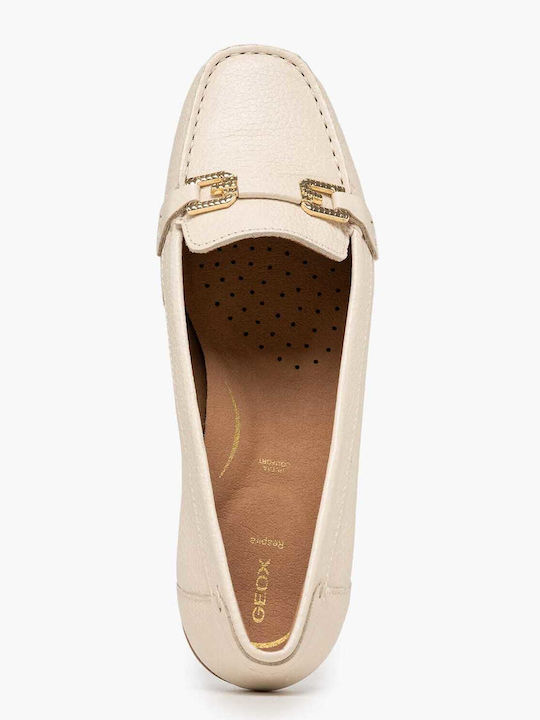 Annytah.moc Leather Women's Loafers in Beige Color