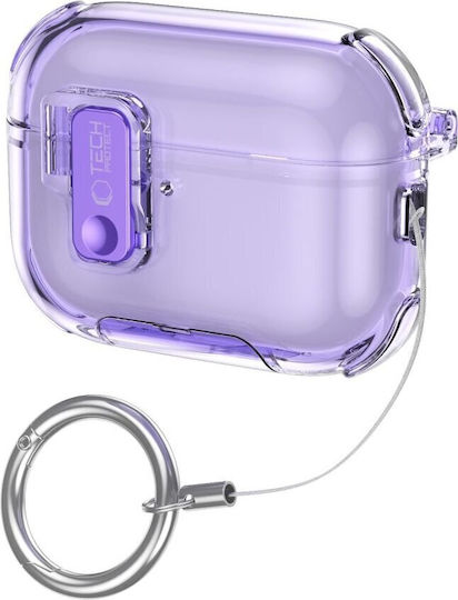 Tech-Protect Case Silicone with Hook in Purple color for Apple AirPods Pro 3