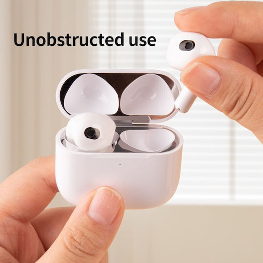 Aufkleber in Silber Farbe für Apple AirPods 4