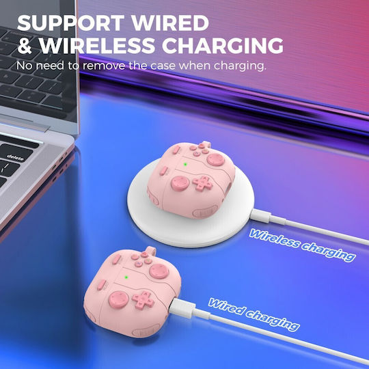 AHAstyle Case Silicone in Pink color for Apple AirPods 4