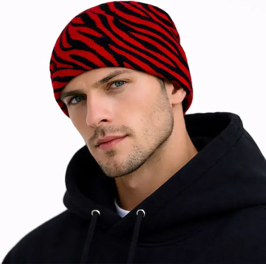 Beanie Unisex Beanie Knitted in Red color