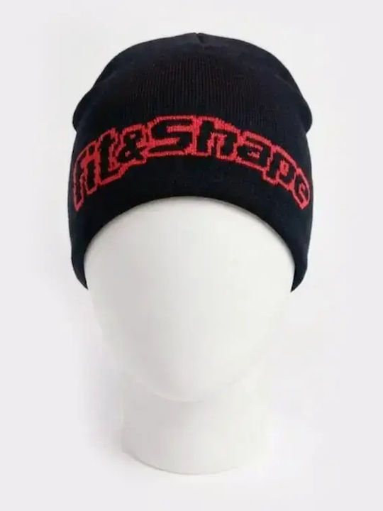 Beanie Unisex Σκούφος Πλεκτός σε Μαύρο χρώμα