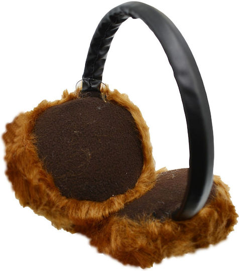 Unisex Earmuff Πλεκτό σε Καφέ χρώμα