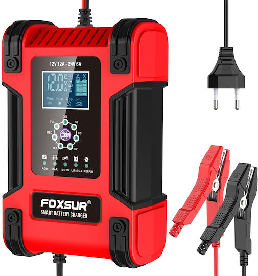Foxsur FBC122412D Зарядно за автомобилна батерия 12V