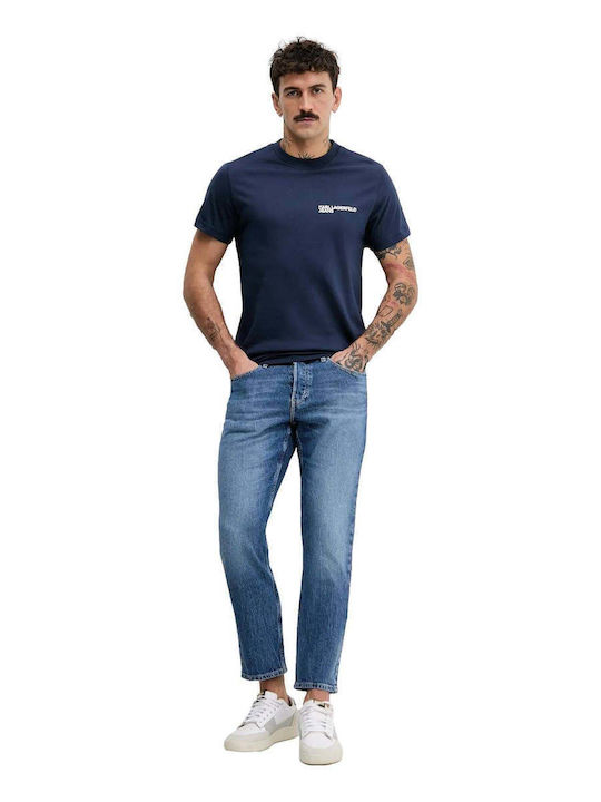 Men's Jeans Pants with Regular Tapered Fit Blue