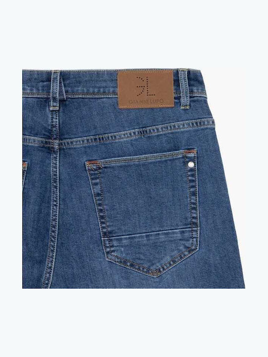 Ανδρικό Παντελόνι Τζιν με Regular Εφαρμογή Dark Wash Blue
