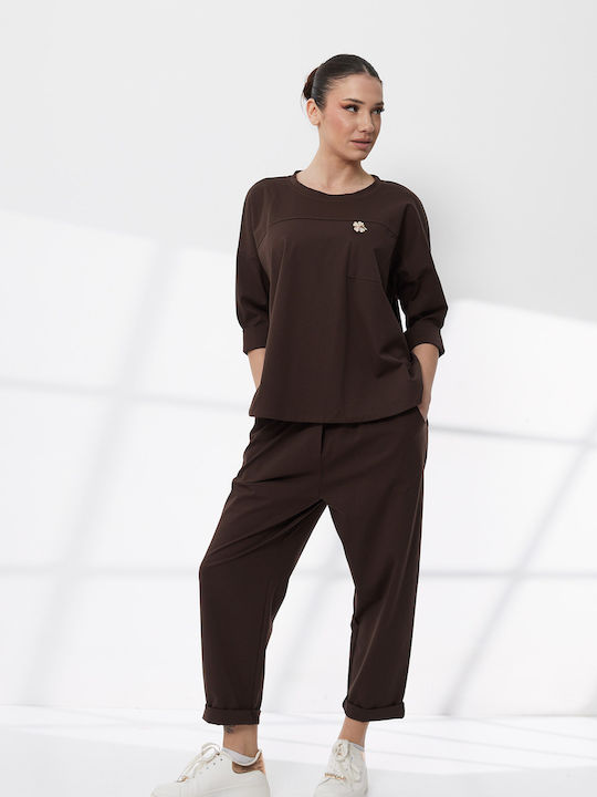Sweatpants Set Brown