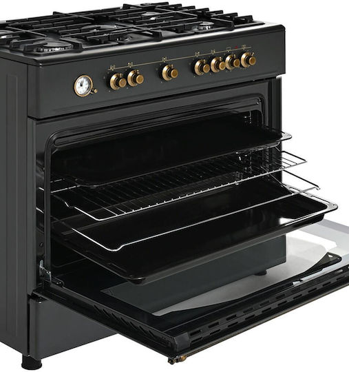 Ravanson Aragaz 110lt cu Plite pe Gaz Lichefiat L90cm. Negru