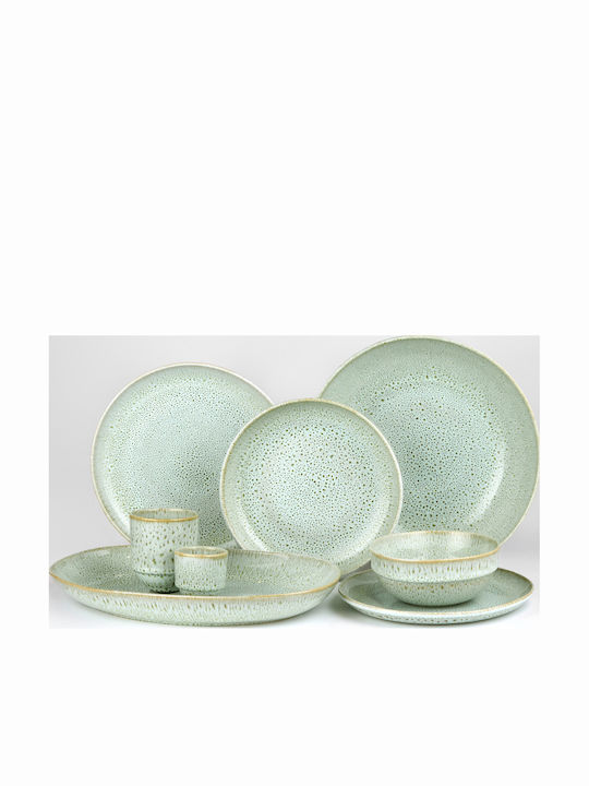 Butlers Tavira Teller Nudeln Keramik Grün mit Durchmesser 23cm