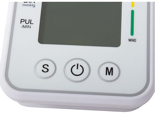 Electronic Arm Blood Pressure Monitor Case LCD Screen White 10.5x12.5 Cm Aria Trade