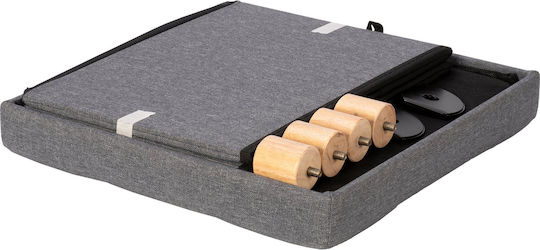 Табуретка Дневна стая Сгъваемо с Място за Съхранение Текстил Grey Fabric 38x38x34бр