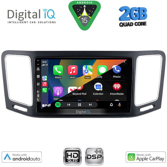 Digital IQ Car Audio System for Volkswagen Sharan 2011-2023 (Bluetooth/USB/AUX/WiFi/GPS/Apple-Carplay/Android-Auto) with Touch Screen 9"