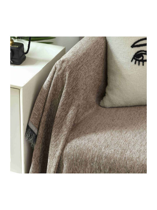 SpitiBazaar Σετ Ριχτάρια 3τμχ Chenille Μόκα