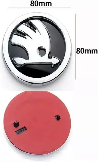 Aftermarket Skoda Wappenabzeichen Motorhaube/Heckklappe 8cm-Schwarz