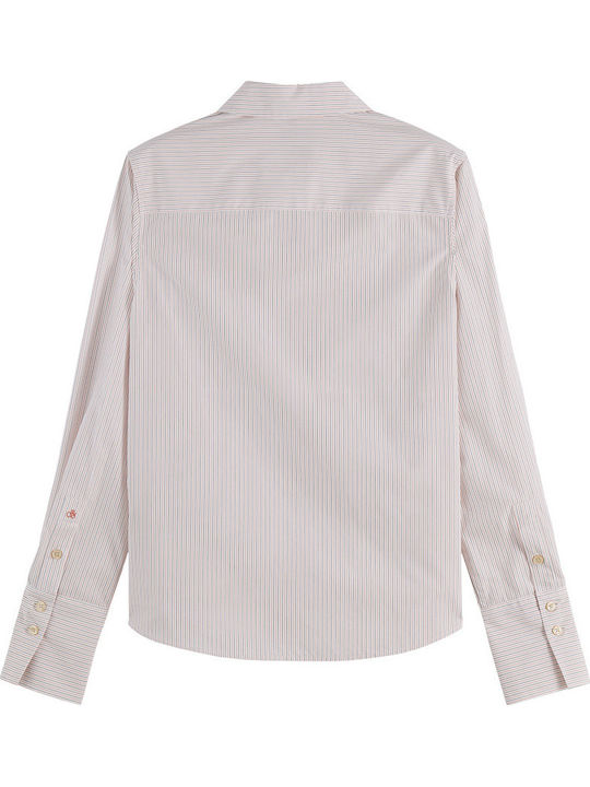 Women's Striped Long Sleeve Shirt Ecru