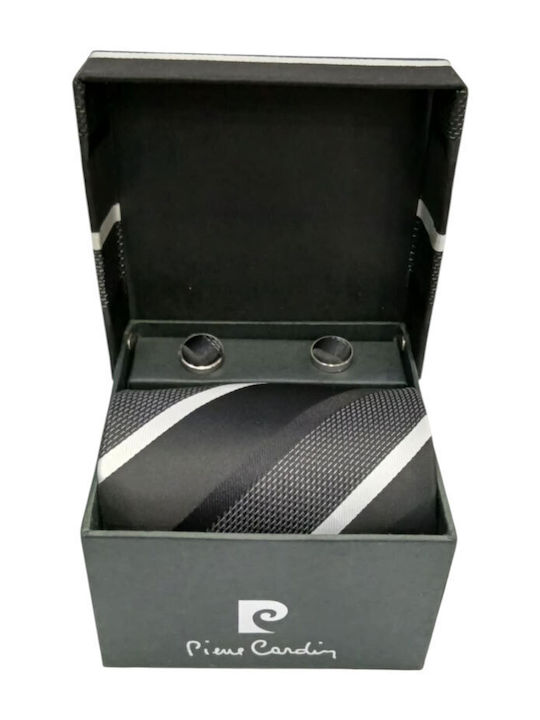 Pierre Cardin Set de Cravată pentru Bărbați Mătase Tipărit în Culorea Negru Pierre Cardin Set de Cravată pentru Bărbați Mătase Tipărit în Culorea Negru