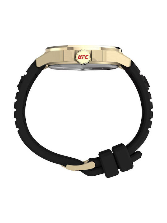 Timex Ανδρικό Ρολόι 46mm Μπαταρίας με Μαύρο Καουτσούκ Λουράκι