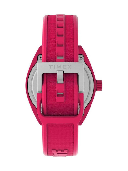 Timex Men's Watch 40mm Battery with Pink Rubber Strap