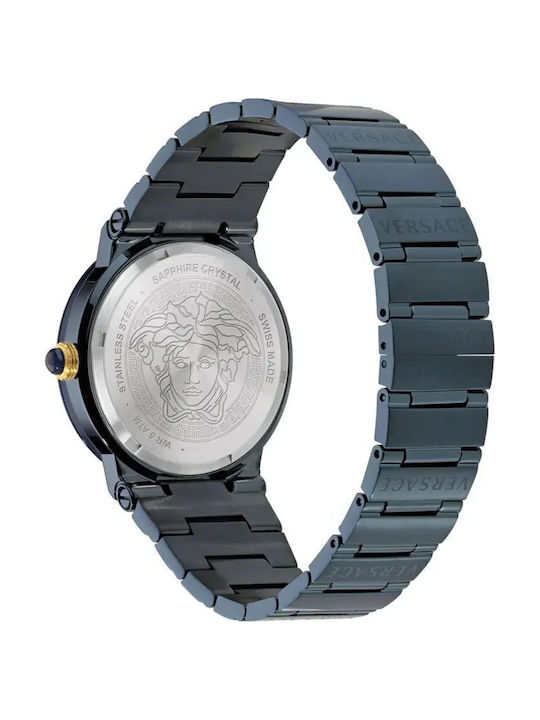 Versace Мъжки Часовник 38mm На Батерия със Синя Метална Гривна