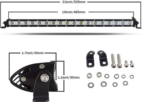 Led Super Slim Waterproof Headlight 18 Optonic Led Directional 6000lm-12/24volt 2 Pieces Tc-319