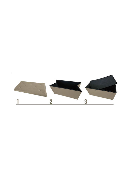 Stool-Bean Bag Chair 642960 Storage Space Cappuccino Velvet 76x38x38cm