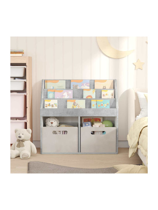 Wooden Floor Bookcase Gray 72.5x29.5x69cm