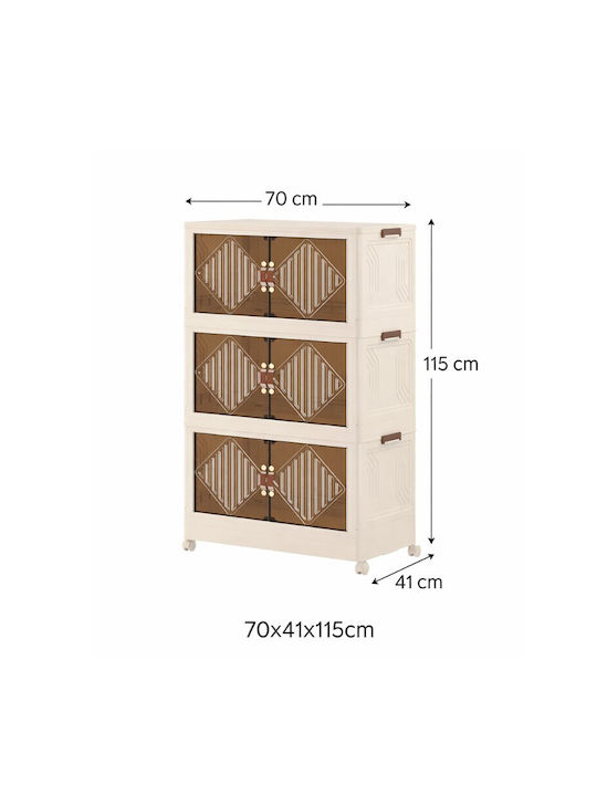 Plastic Office Cabinet in Beige Colour 70x41x115cm