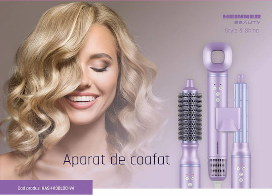 Heinner Electric Hair Brush with Air for Hair Straightening and Curls 1300W