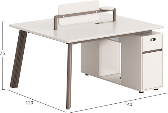 Γραφείο Newline 120x140x75εκ. Κρέμ