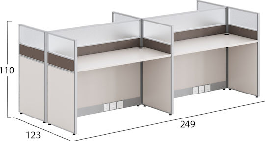 Schreibtisch Newline Holz cream 249x123x110cm