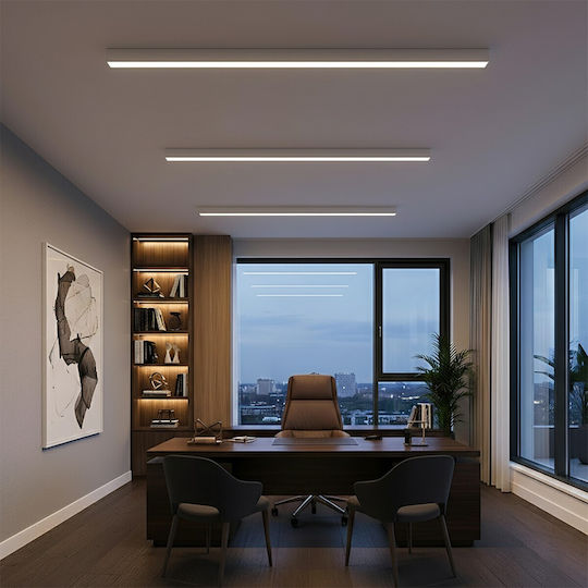 Kelvo Orion Klv-101-0363-v2 Linear Ceiling LED Light 72w 7200lm 120° AC 220-240v IP20 Adjustable White CCT Remote Control 2700k to 6000k Dimmable Lumileds SMD Chip Matte White L120 x W5 x H7.5cm 3 Years Warranty