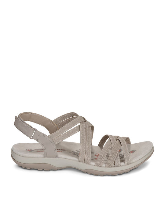 Reggae Slim Women's Flat Sandals in Beige Color