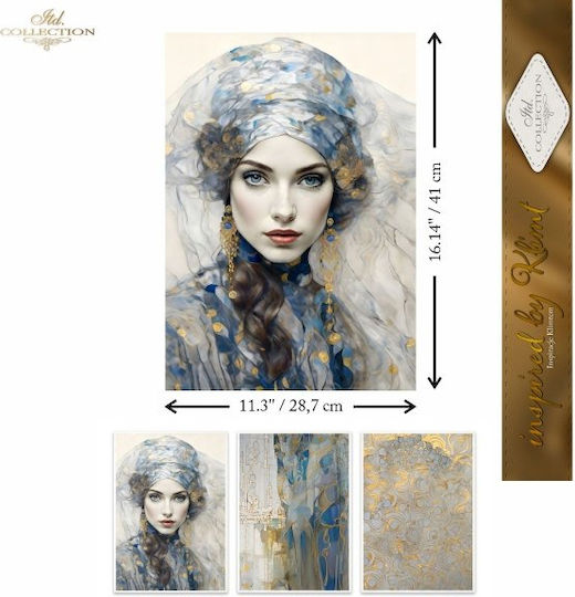 Ριζόχαρτα Ντεκουπάζ Itd Inspired By Klimt Σετ 3 Τεμ 30x40cm