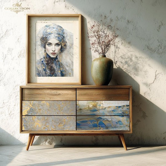 Ριζόχαρτα Ντεκουπάζ Itd Inspired By Klimt Σετ 3 Τεμ 30x40cm