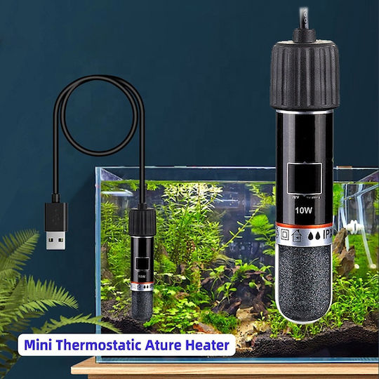 Mini Aquarium and Turtle Tank Thermostat Usb 10w – L8.5xW1.8xH1.8cm – Stable Temperature 26°c – Ipx8 – Aquariums Up to 25l
