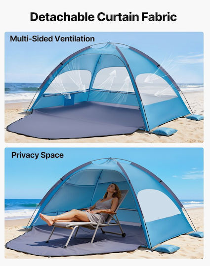 Vevor Strandszene für 3 Personen Blau