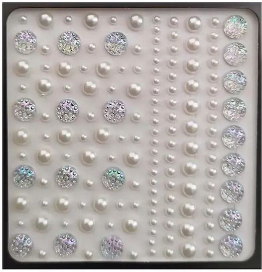 D&h Gems Gesicht & Augenkörper-Aufkleber Strass & Perlen Dekorative Körper-Aufkleber Gesichtsmakeup Strass & Perlen Weiße