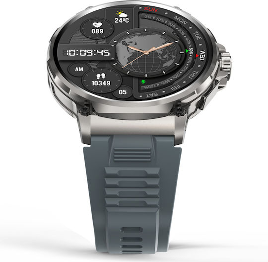 North Edge V69 Titanium 52mm Smartwatch Cu Pulsometru (Gri - Large)