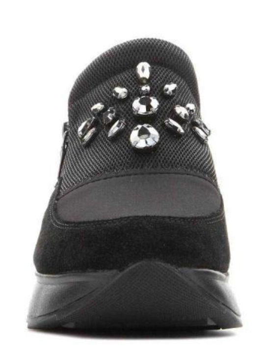 D Gendry Γυναικεία Slip-On Δερμάτινα Μαύρα
