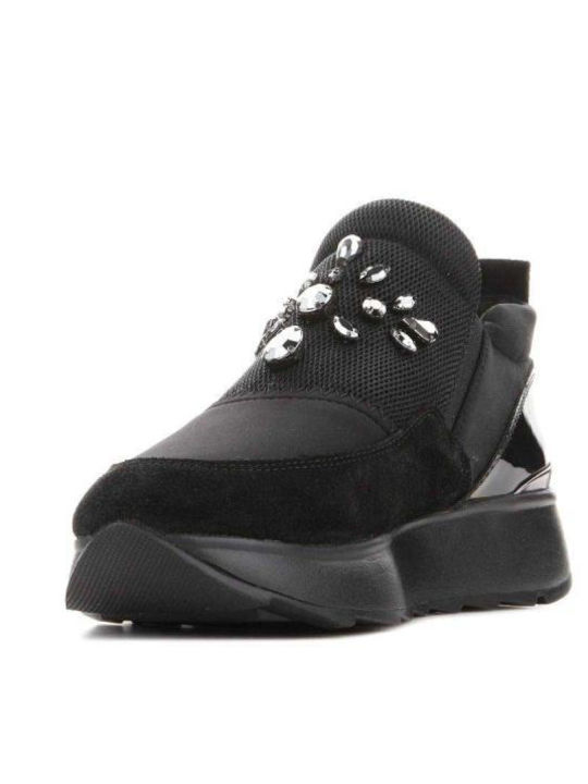 D Gendry Γυναικεία Slip-On Δερμάτινα Μαύρα