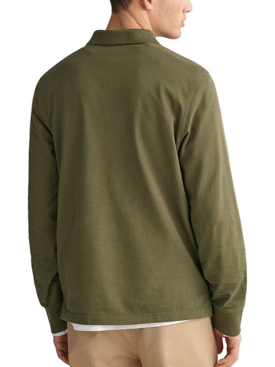 Shield Pique Long Sleeve Blouse Khaki