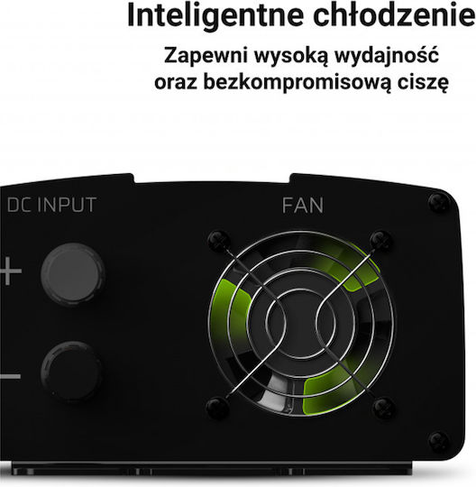 Green Cell Инвертор за кола Чиста синусоидална вълна 1000W за преобразуване на 24V DC в 230V AC с 1xUSB