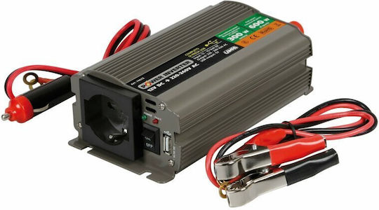 Lampa Power Invertor Auto 600W pentru Convertirea 12V DC în 220V AC cu 1xUSB