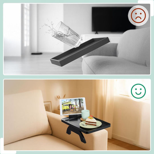 Relaxdays Bambus Dreptunghiular Tavă de Servire din Bamboo în Culoare Negru 10049529 1buc
