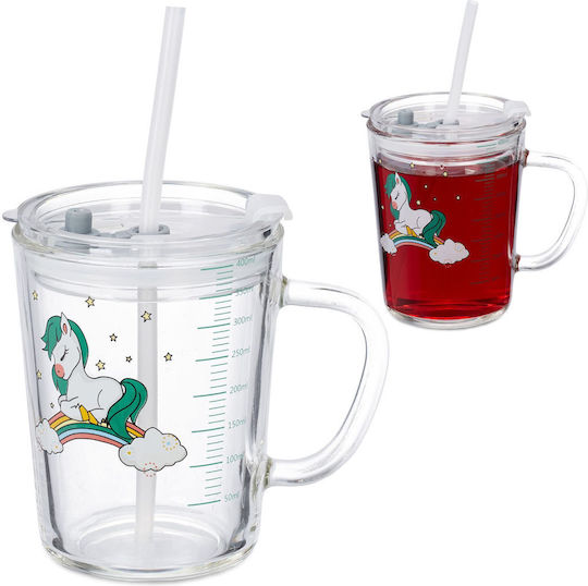 Relaxdays Căni Pentru Copii Cu Mâner Și Paie Din Silicon Alb 2 Bucăți 400ml