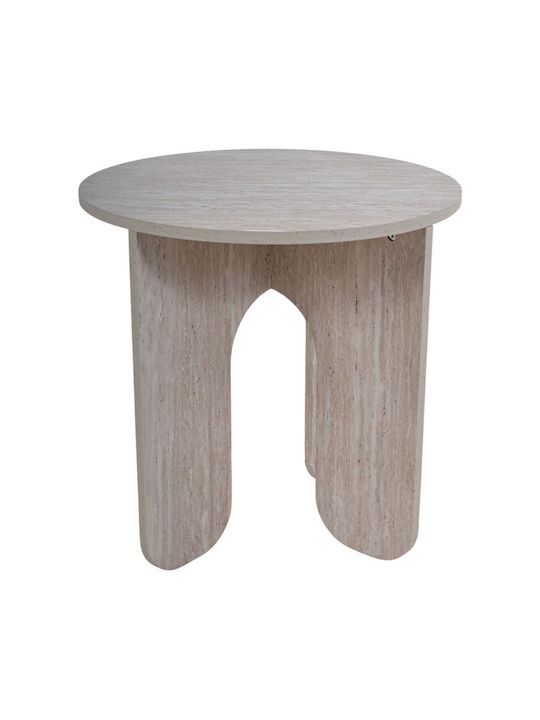 Round Side Coffee Table Beige W50xL50xH50cm