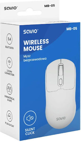Savio MB-05 Wireless Bluetooth Mouse Alb