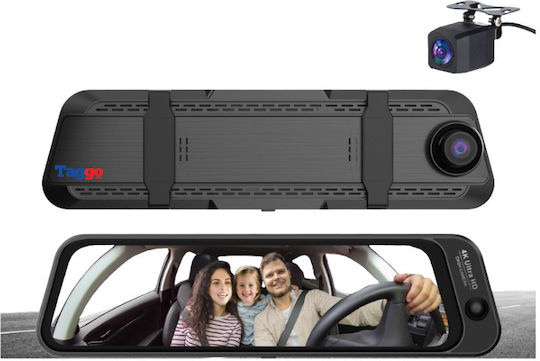 Taggo Сет Огледало с Автомобилна DVR камера 4K с дисплей 9.66" & Камера за задно виждане